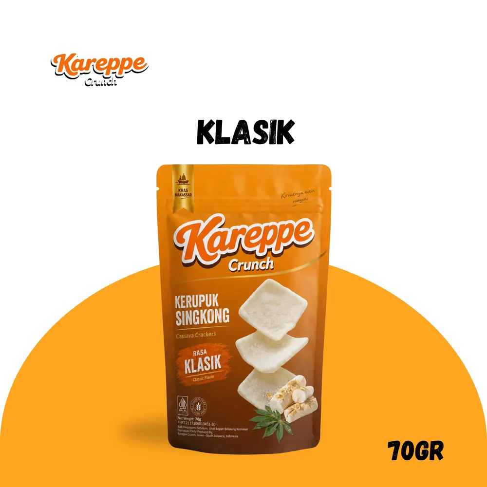 Kerupuk singkong Kareppe Crunch varian Klasik