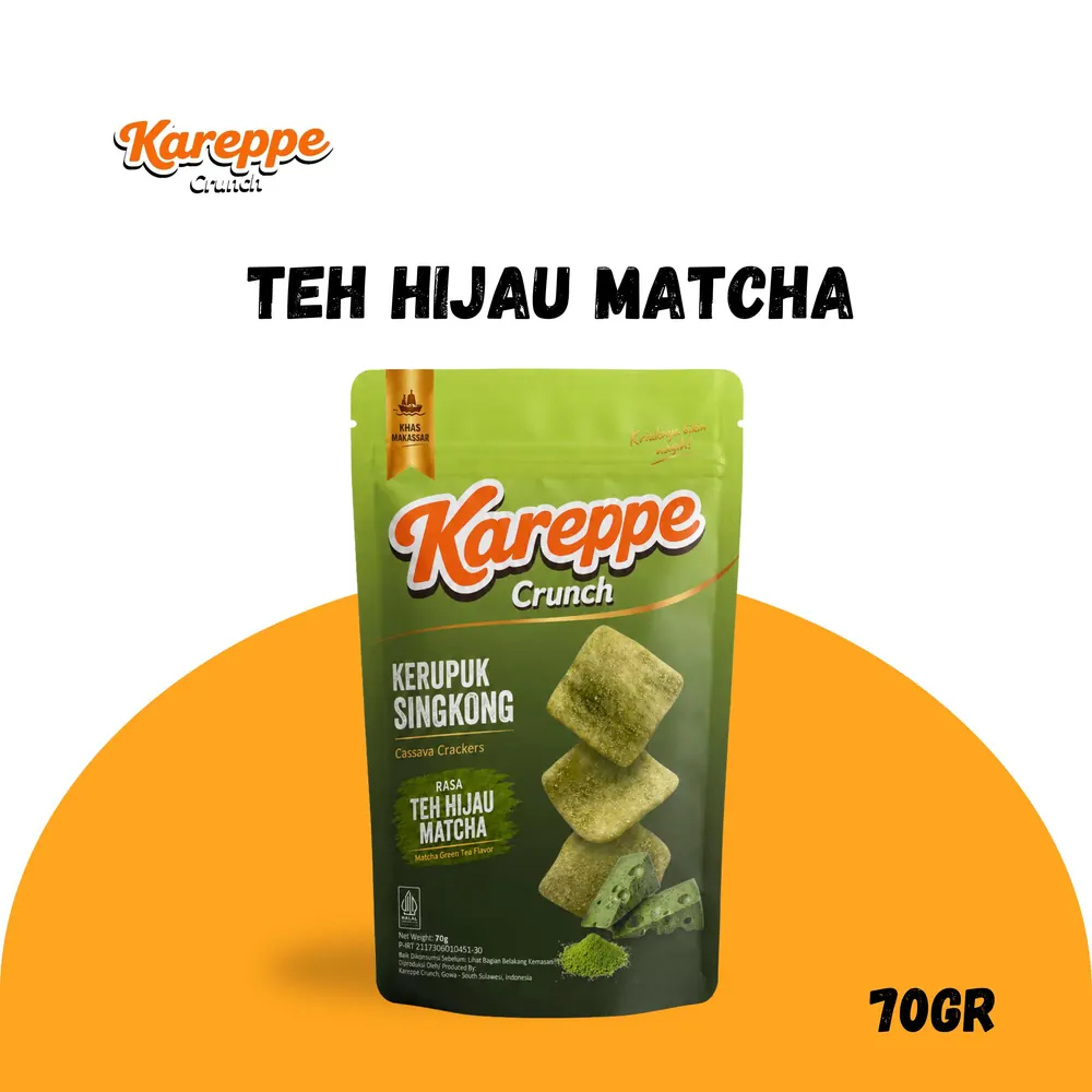 Kerupuk singkong Kareppe Crunch varian Teh Hijau Matcha